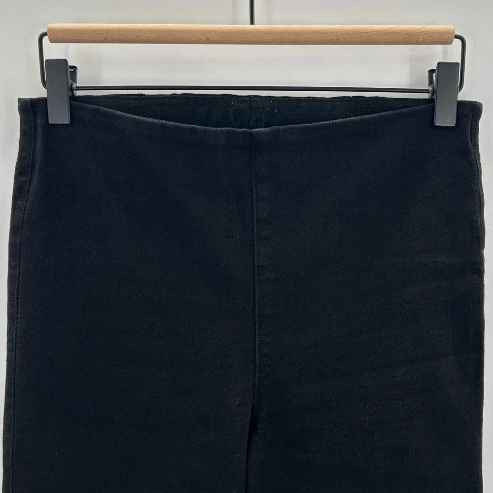 Frank & Eileen Derry Illusion Pull-On Jean Straight Leg Raw Hem Black Denim 28